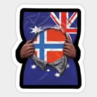 Norway Flag Australian Flag Ripped - Gift for Norwegian From Norway Sticker